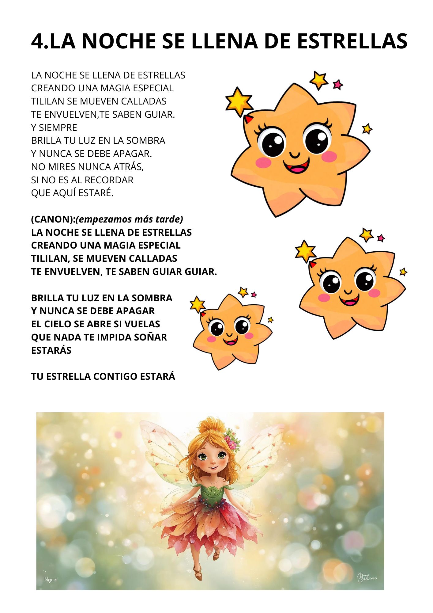 CANCIÓN DE UBUNTU "LA NOCHE SE LLENA DE ESTRELLAS" (semana del 2 al 6 de febrero)